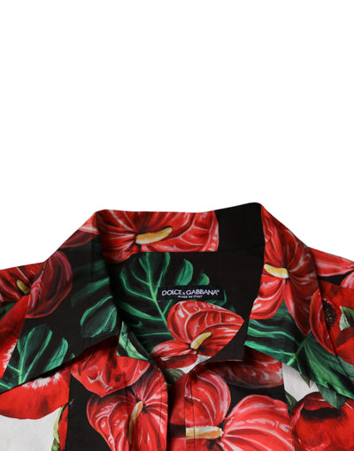 Dolce &amp; Gabbana Multicolor Anemone Button Down Casual Shirt