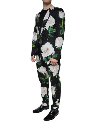 Costume 2 pièces habillé en coton noir et rose Dolce &amp; Gabbana pour homme