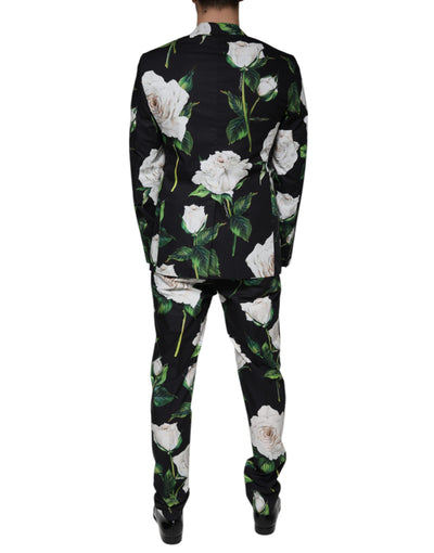 Costume 2 pièces habillé en coton noir et rose Dolce &amp; Gabbana pour homme