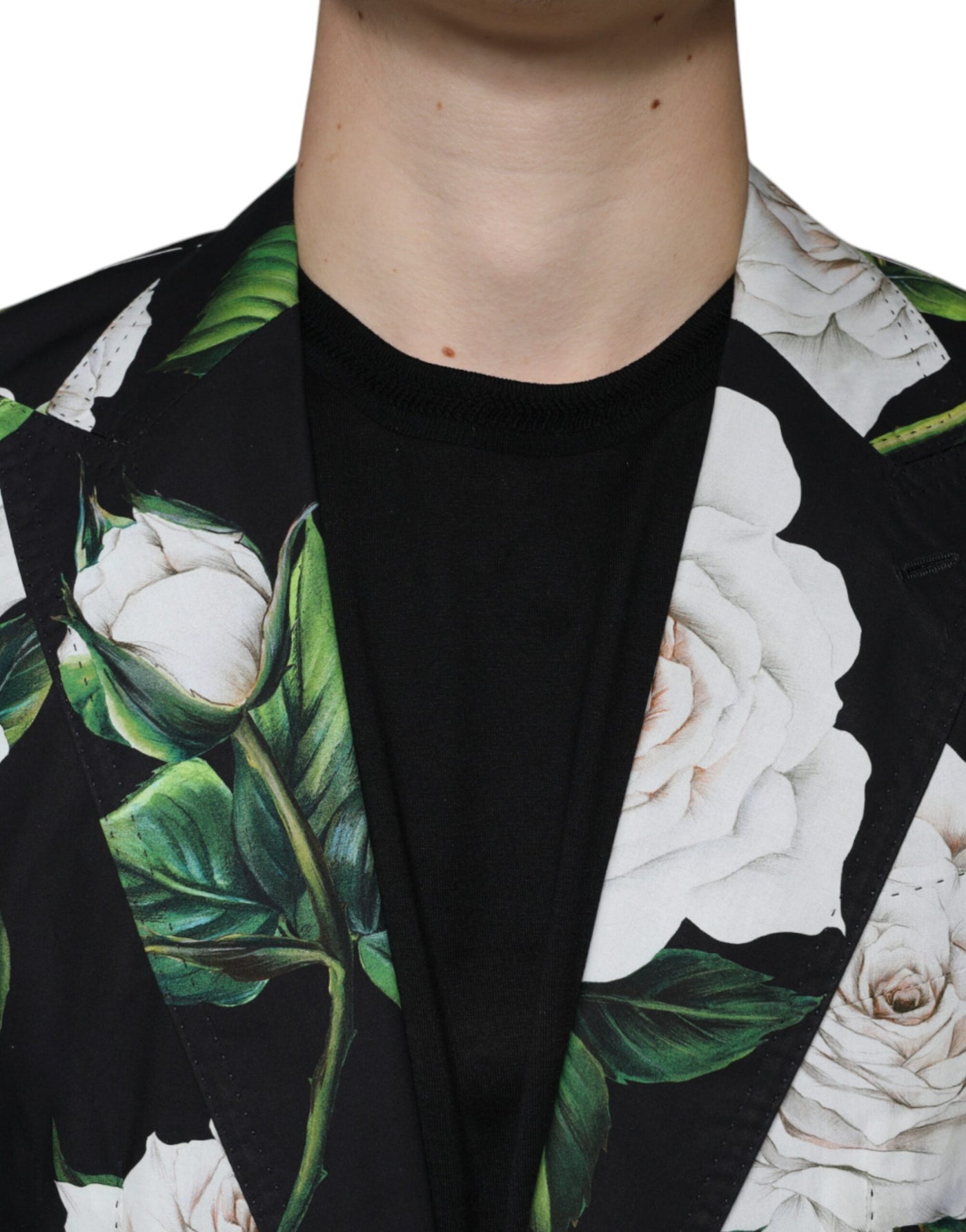 Costume 2 pièces habillé en coton noir et rose Dolce &amp; Gabbana pour homme