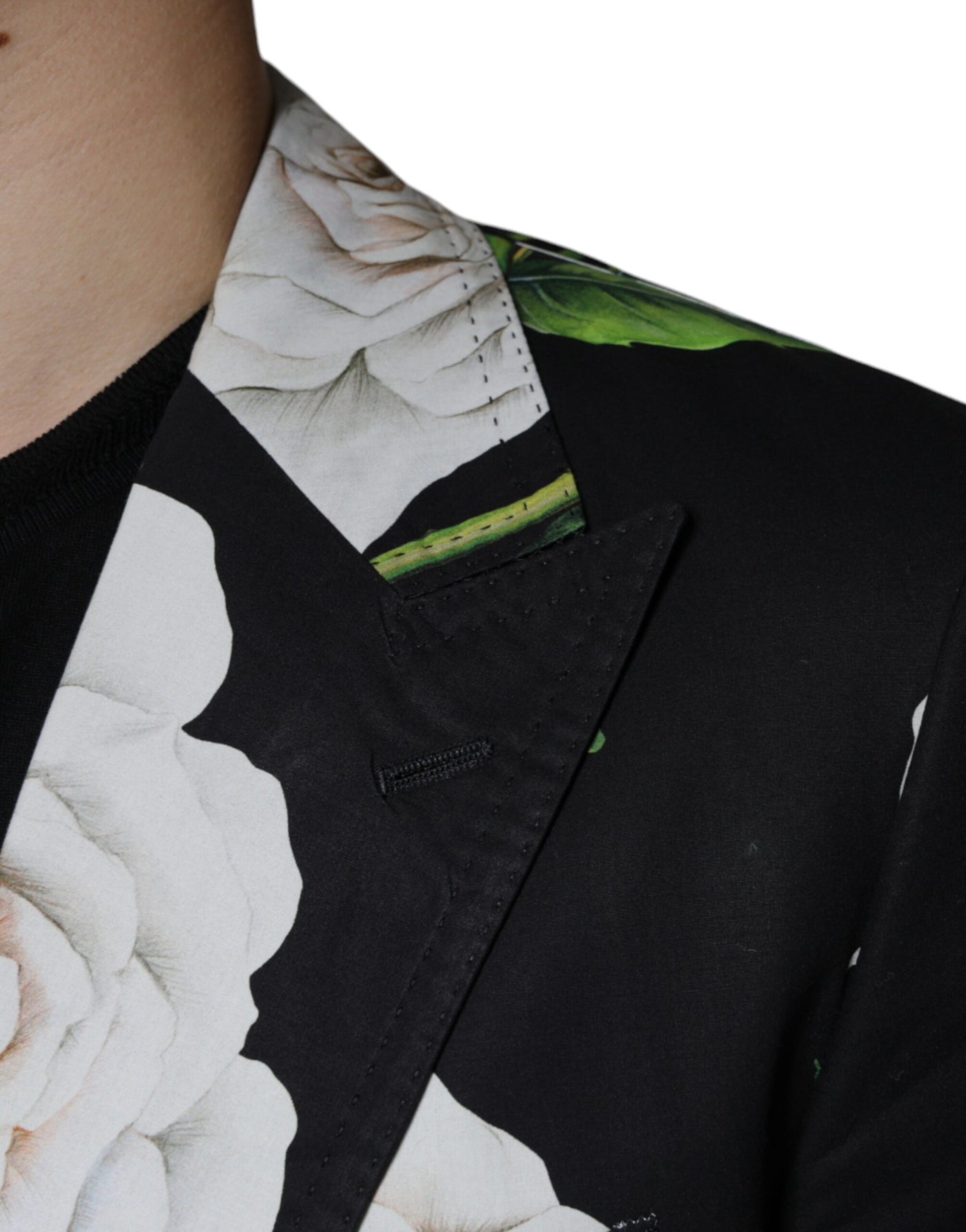 Costume 2 pièces habillé en coton noir et rose Dolce &amp; Gabbana pour homme
