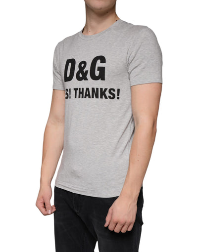 Dolce &amp; Gabbana grijs logo print ronde hals korte mouwen T-shirt