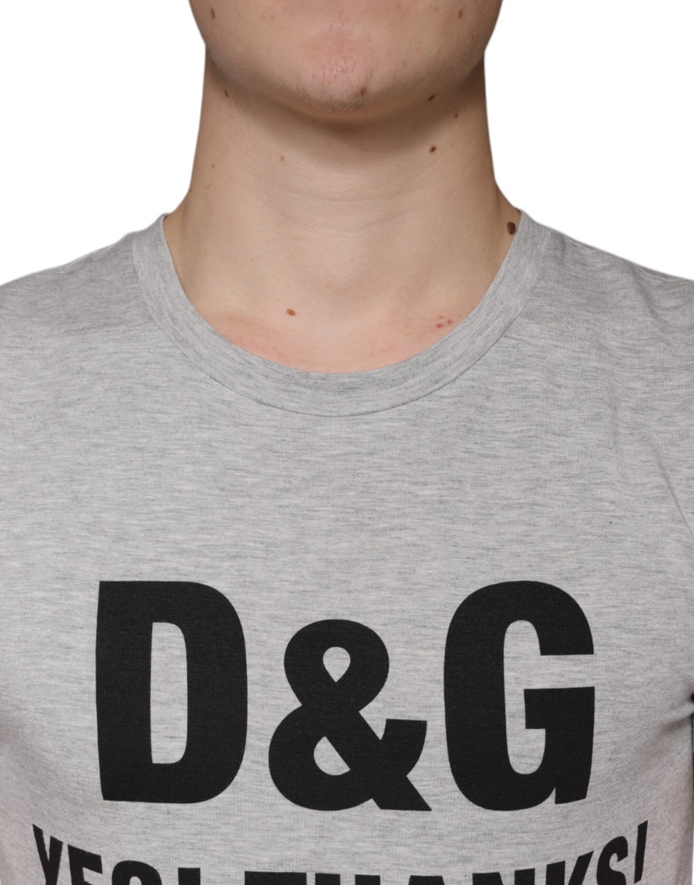 Dolce &amp; Gabbana grijs logo print ronde hals korte mouwen T-shirt