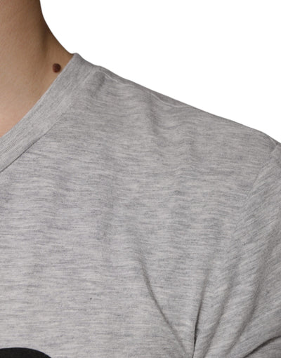 Dolce &amp; Gabbana grijs logo print ronde hals korte mouwen T-shirt