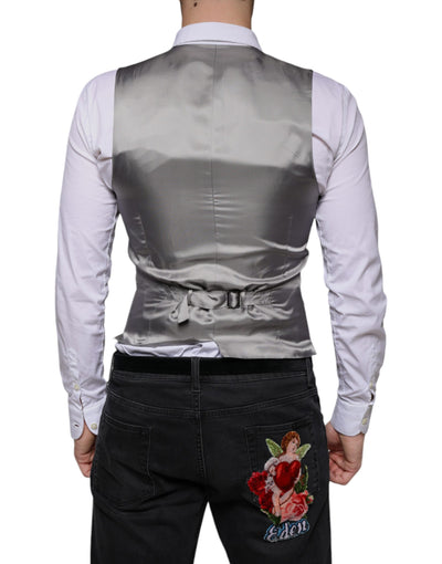 Gilet de soirée en laine gris clair Dolce &amp; Gabbana