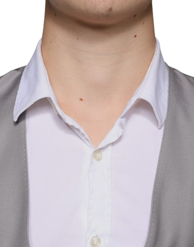 Gilet de soirée en laine gris clair Dolce &amp; Gabbana