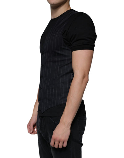 Dolce &amp; Gabbana Gilet en cuir noir Robe Gilet formel