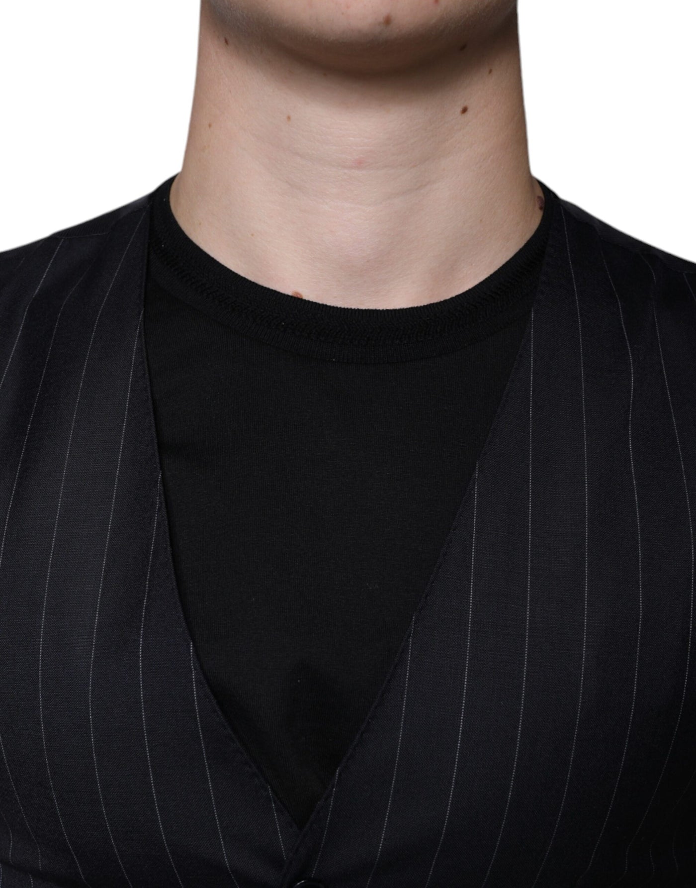 Dolce &amp; Gabbana Gilet en cuir noir Robe Gilet formel