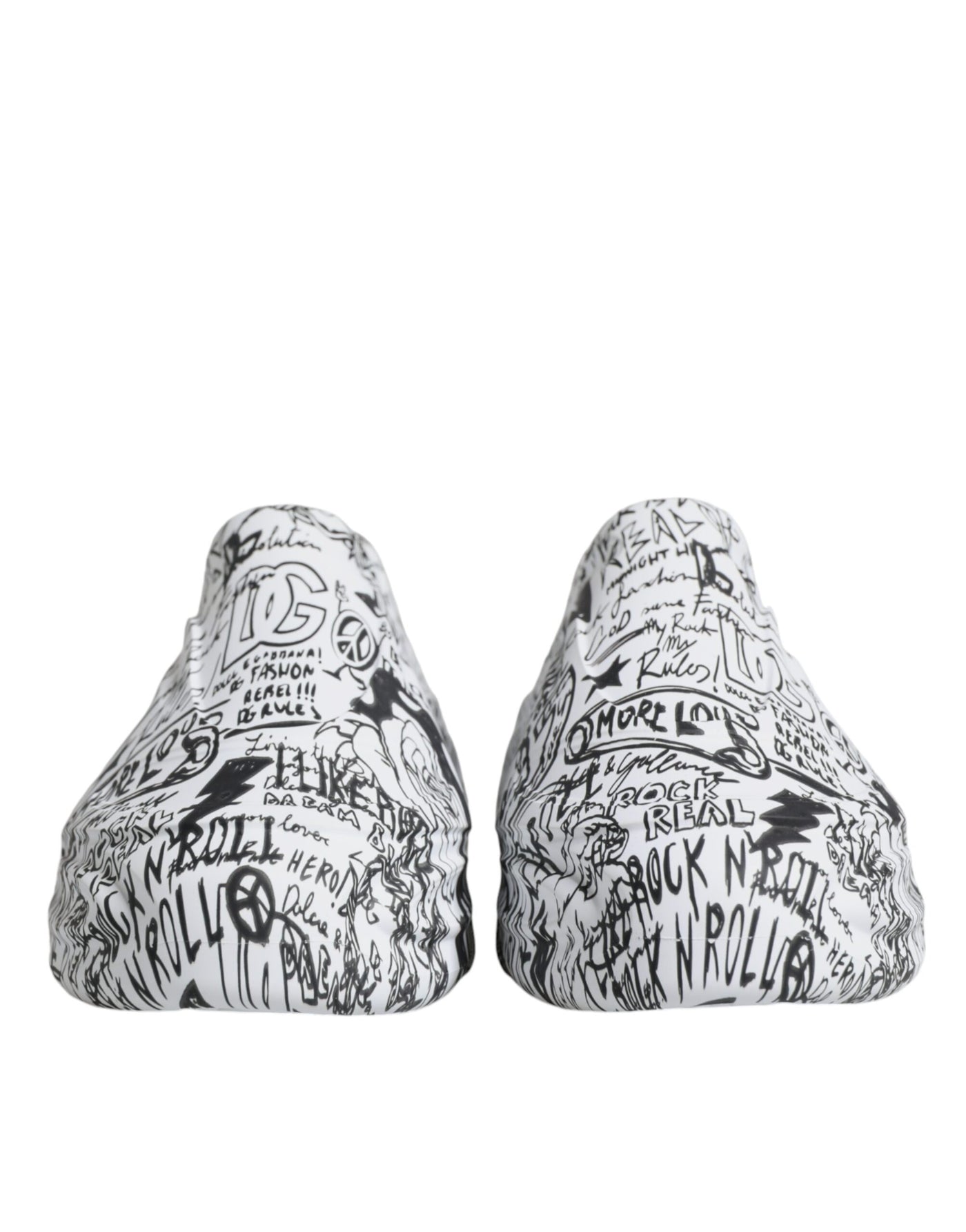 Dolce &amp; Gabbana Wit Zwart Graffiti Daymaster Sneakers Schoenen