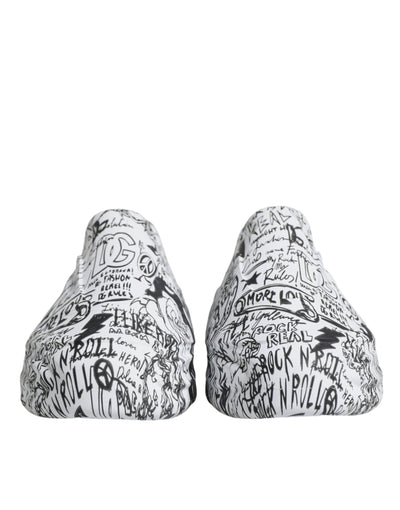 Dolce &amp; Gabbana Wit Zwart Graffiti Daymaster Sneakers Schoenen