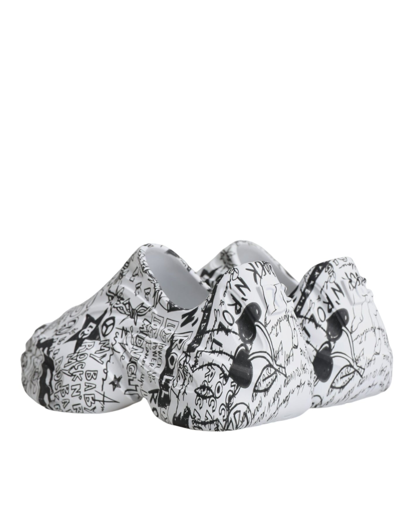 Dolce &amp; Gabbana Wit Zwart Graffiti Daymaster Sneakers Schoenen