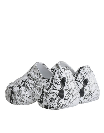 Dolce &amp; Gabbana Wit Zwart Graffiti Daymaster Sneakers Schoenen