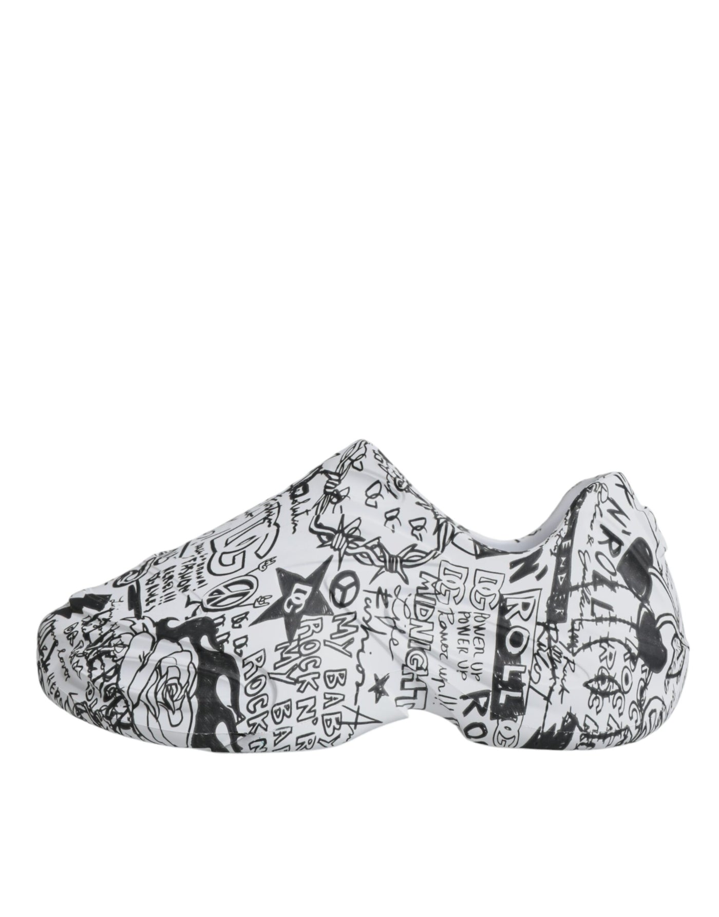 Dolce &amp; Gabbana Wit Zwart Graffiti Daymaster Sneakers Schoenen