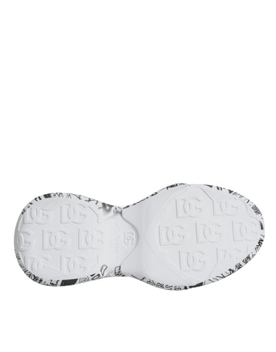 Dolce &amp; Gabbana Wit Zwart Graffiti Daymaster Sneakers Schoenen