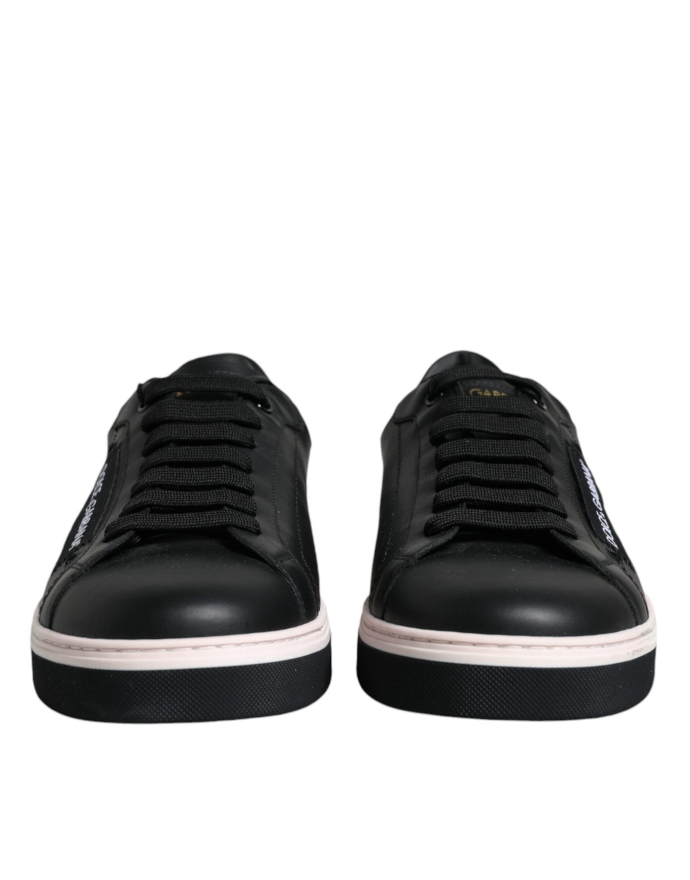 Dolce &amp; Gabbana Zwarte Leren Lage Heren Sneakers