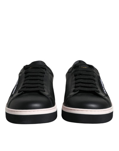 Dolce &amp; Gabbana Zwarte Leren Lage Heren Sneakers