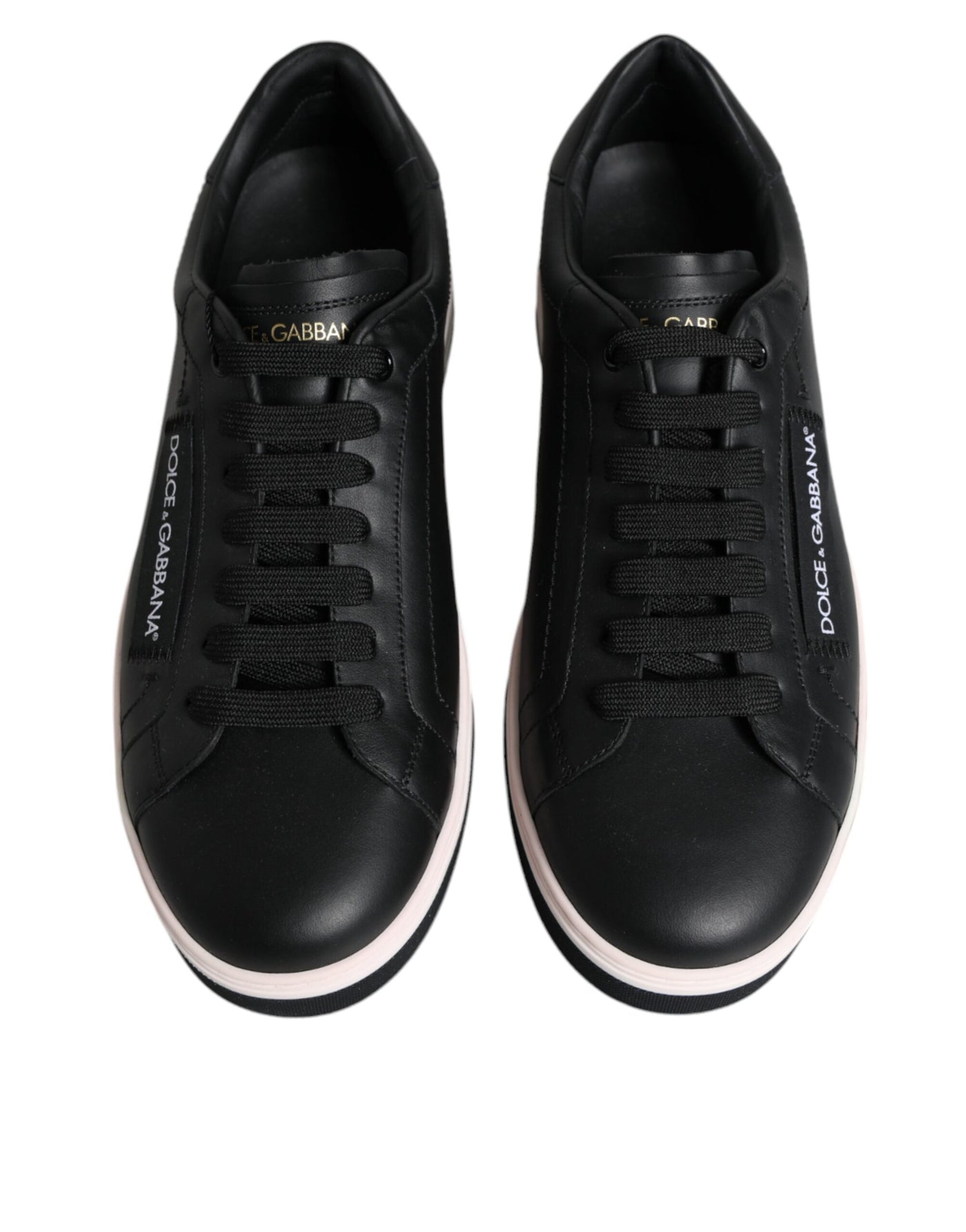Dolce &amp; Gabbana Zwarte Leren Lage Heren Sneakers