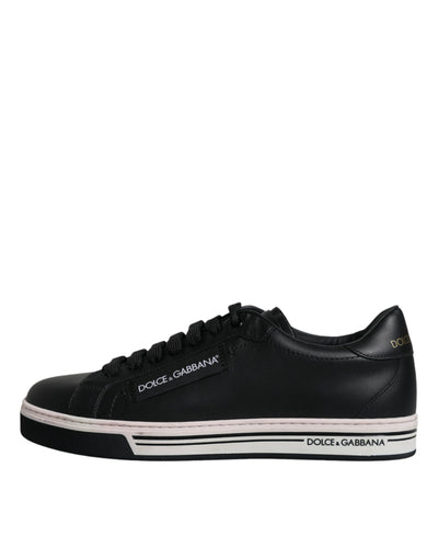 Dolce &amp; Gabbana Zwarte Leren Lage Heren Sneakers