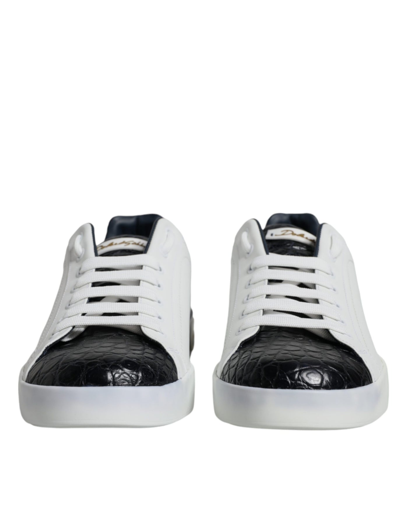 Dolce &amp; Gabbana witte leren Portofino-sneaker met logo