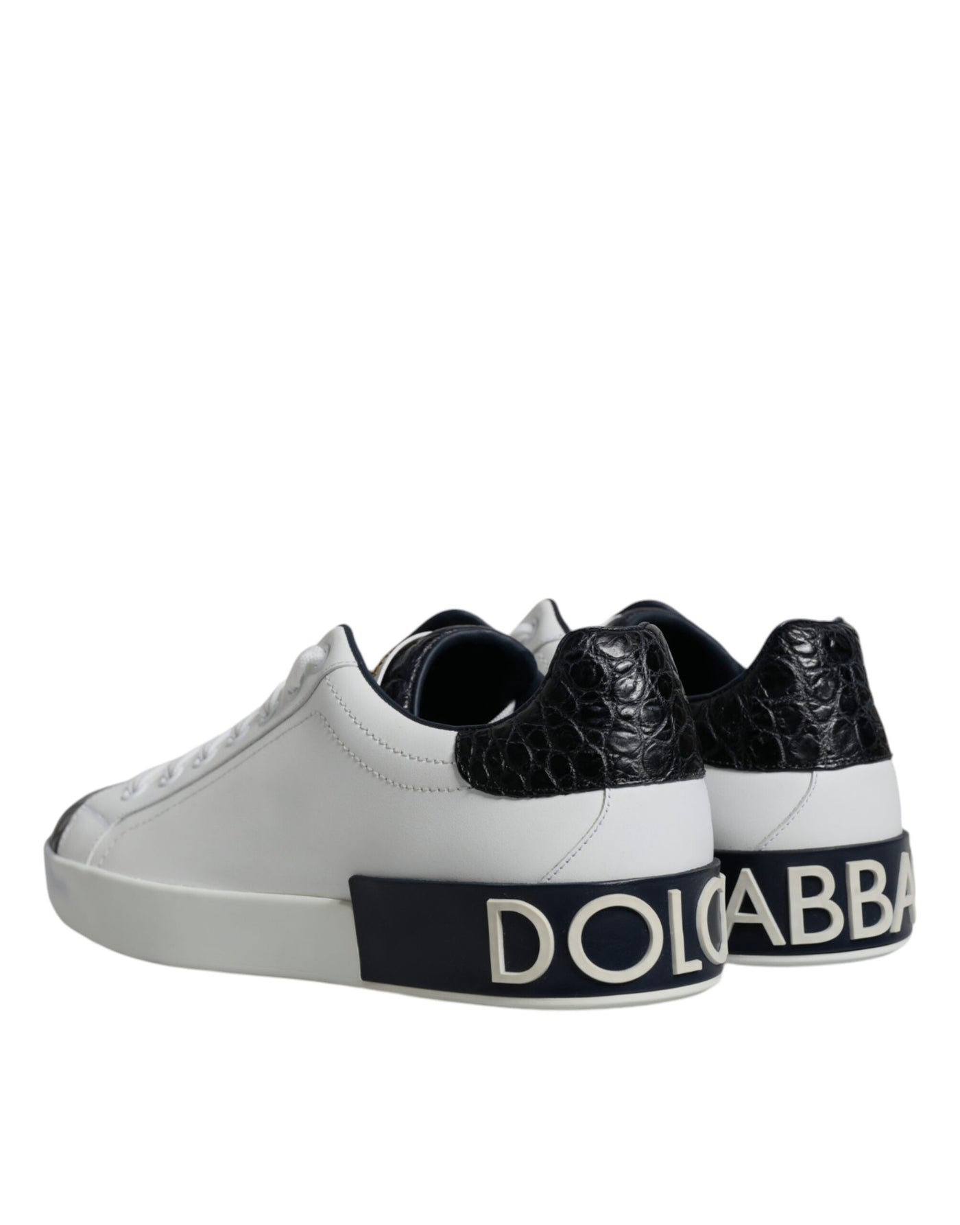 Dolce &amp; Gabbana witte leren Portofino-sneaker met logo