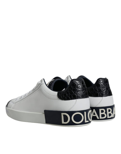 Dolce &amp; Gabbana witte leren Portofino-sneaker met logo