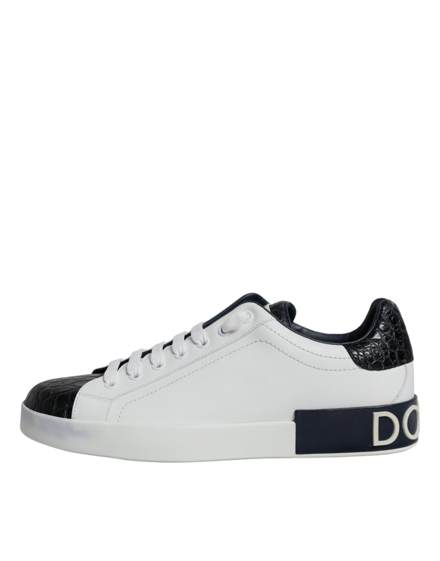 Dolce &amp; Gabbana witte leren Portofino-sneaker met logo