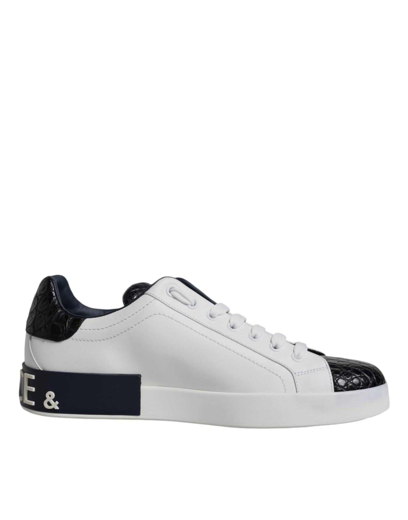 Dolce &amp; Gabbana witte leren Portofino-sneaker met logo