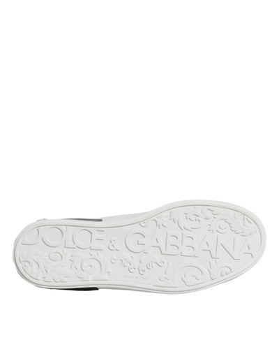Dolce &amp; Gabbana witte leren Portofino-sneaker met logo