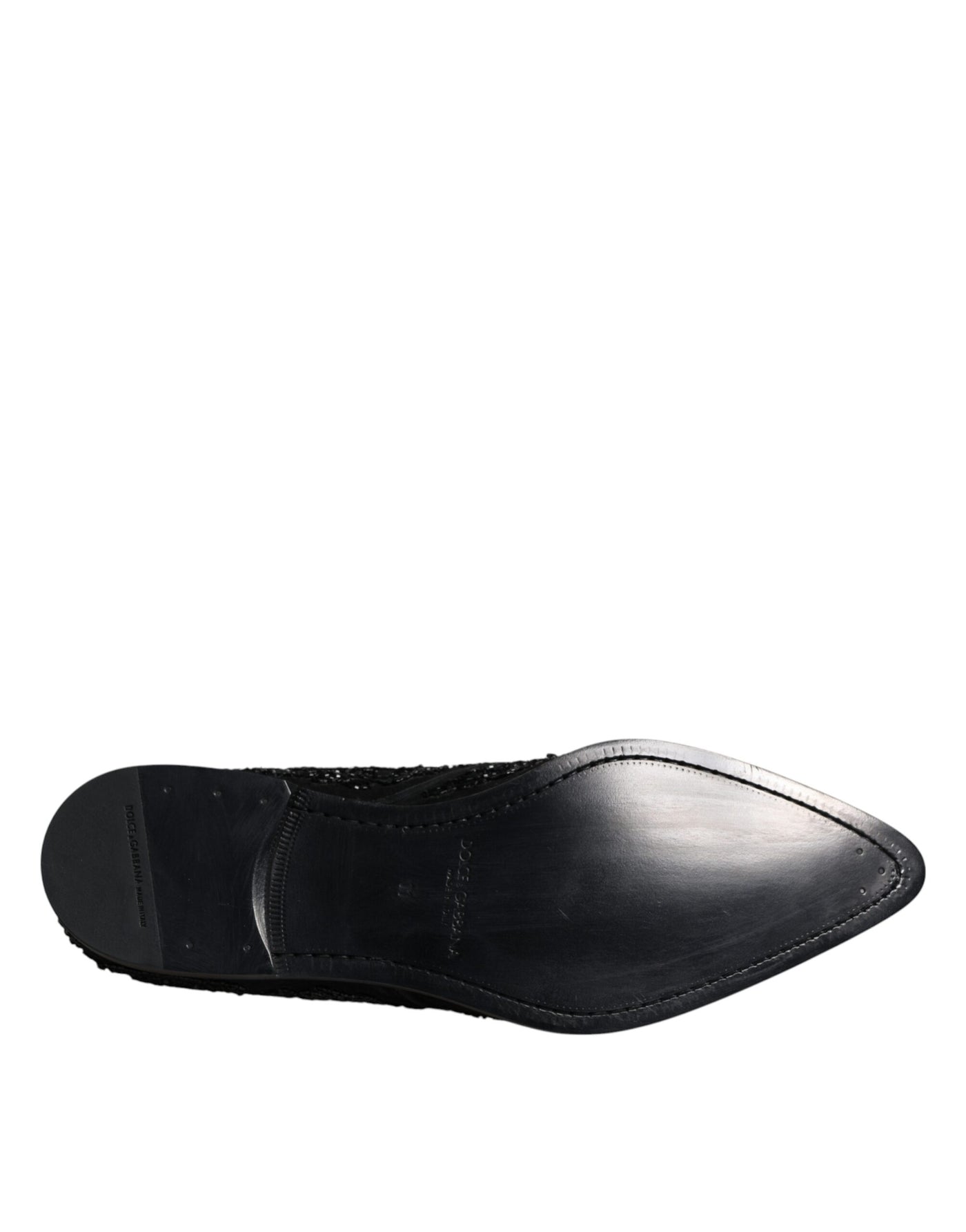 Dolce &amp; Gabbana Zwarte Versierde Suède Derby Formele Schoenen