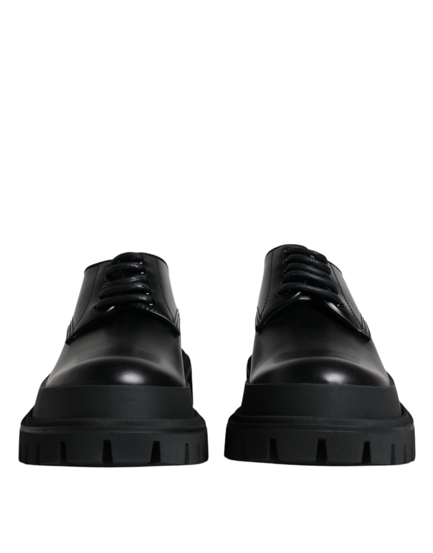 Dolce &amp; Gabbana zwarte leren veterschoenen voor trekking