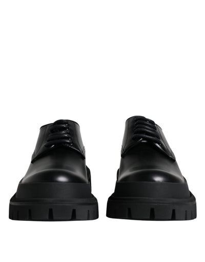 Dolce &amp; Gabbana zwarte leren veterschoenen voor trekking