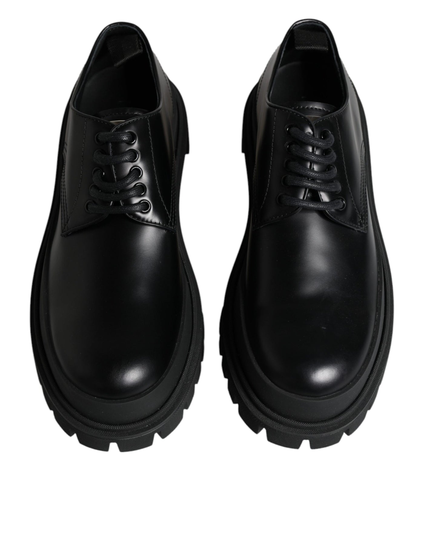 Dolce &amp; Gabbana zwarte leren veterschoenen voor trekking