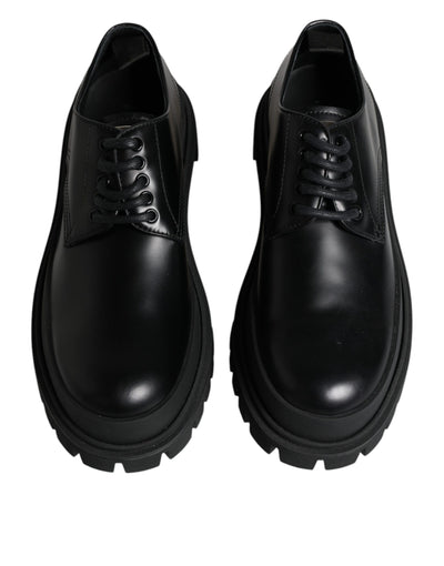 Dolce &amp; Gabbana zwarte leren veterschoenen voor trekking