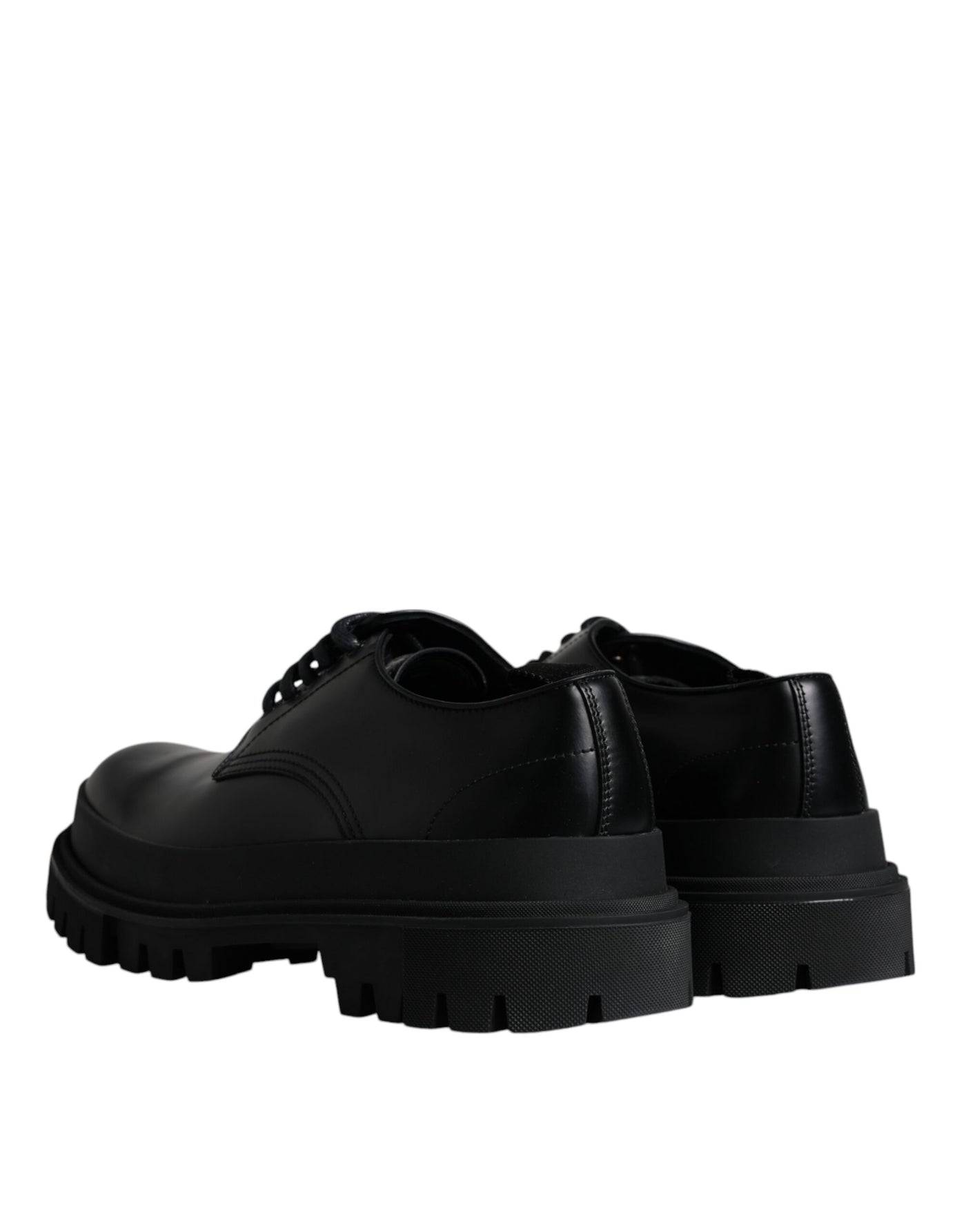 Dolce &amp; Gabbana zwarte leren veterschoenen voor trekking