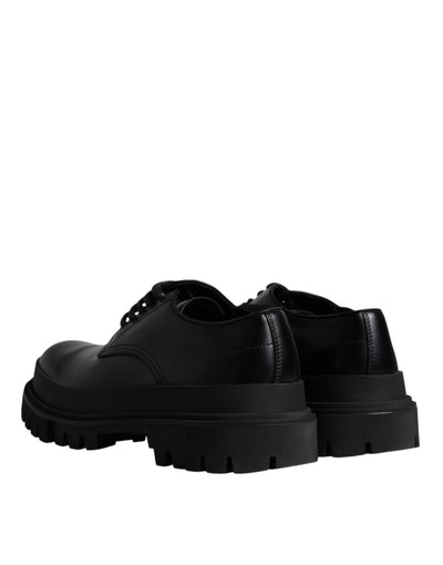 Dolce &amp; Gabbana zwarte leren veterschoenen voor trekking