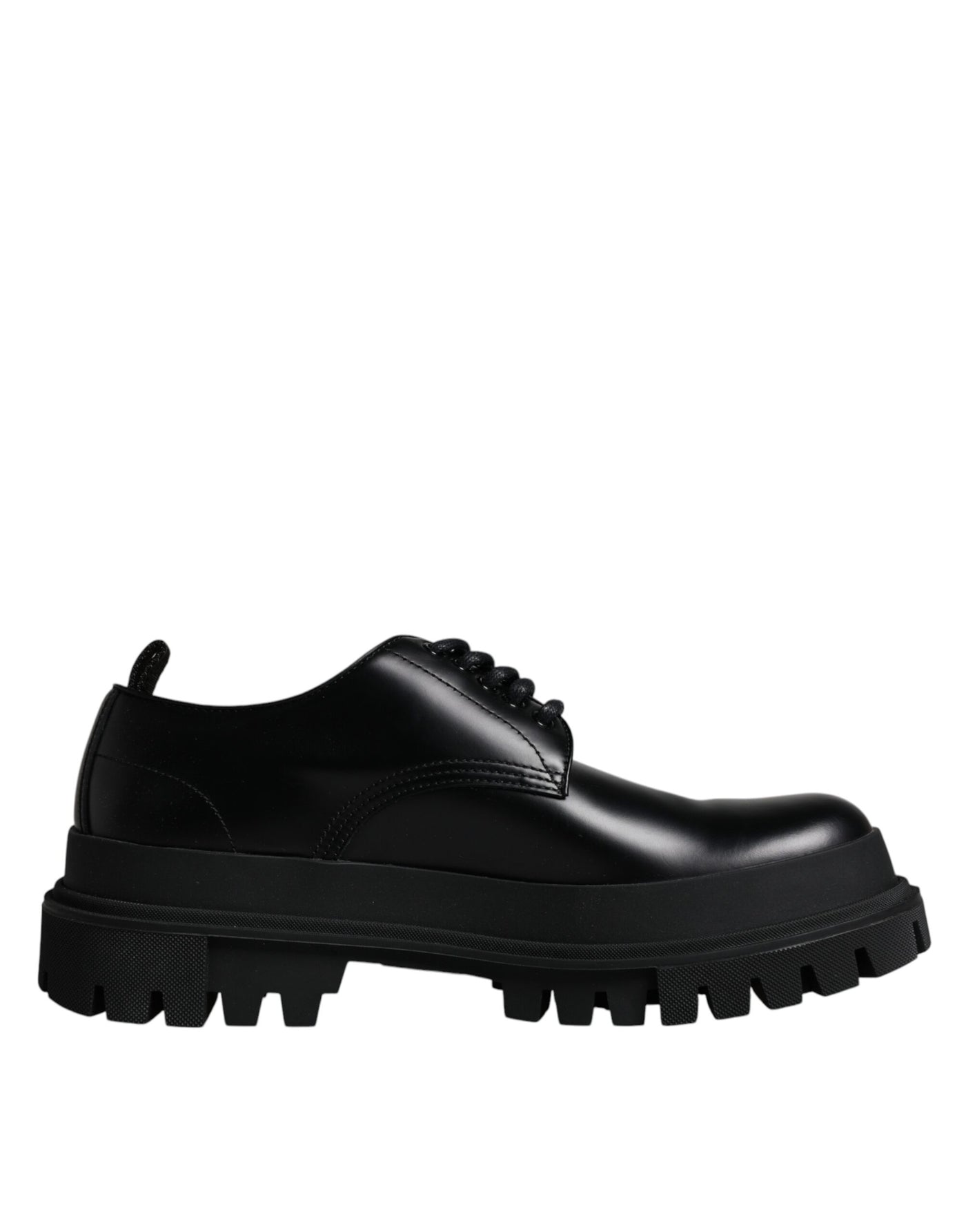 Dolce &amp; Gabbana zwarte leren veterschoenen voor trekking