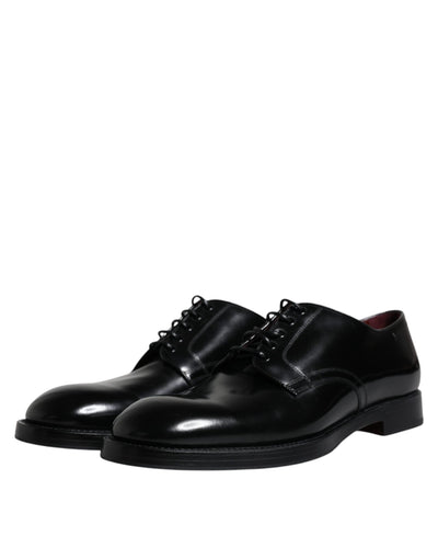 Dolce &amp; Gabbana Zwarte Leren Veterschoenen voor Heren