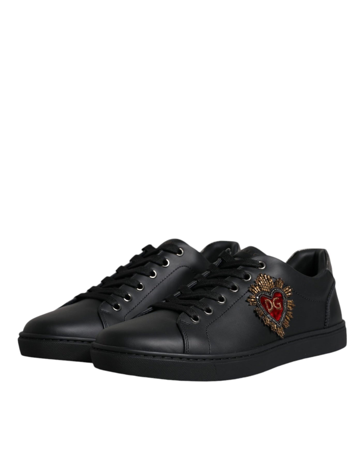 Dolce &amp; Gabbana Zwarte London Sacred Heart Heren Sneakers Schoenen