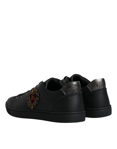 Dolce &amp; Gabbana Zwarte London Sacred Heart Heren Sneakers Schoenen