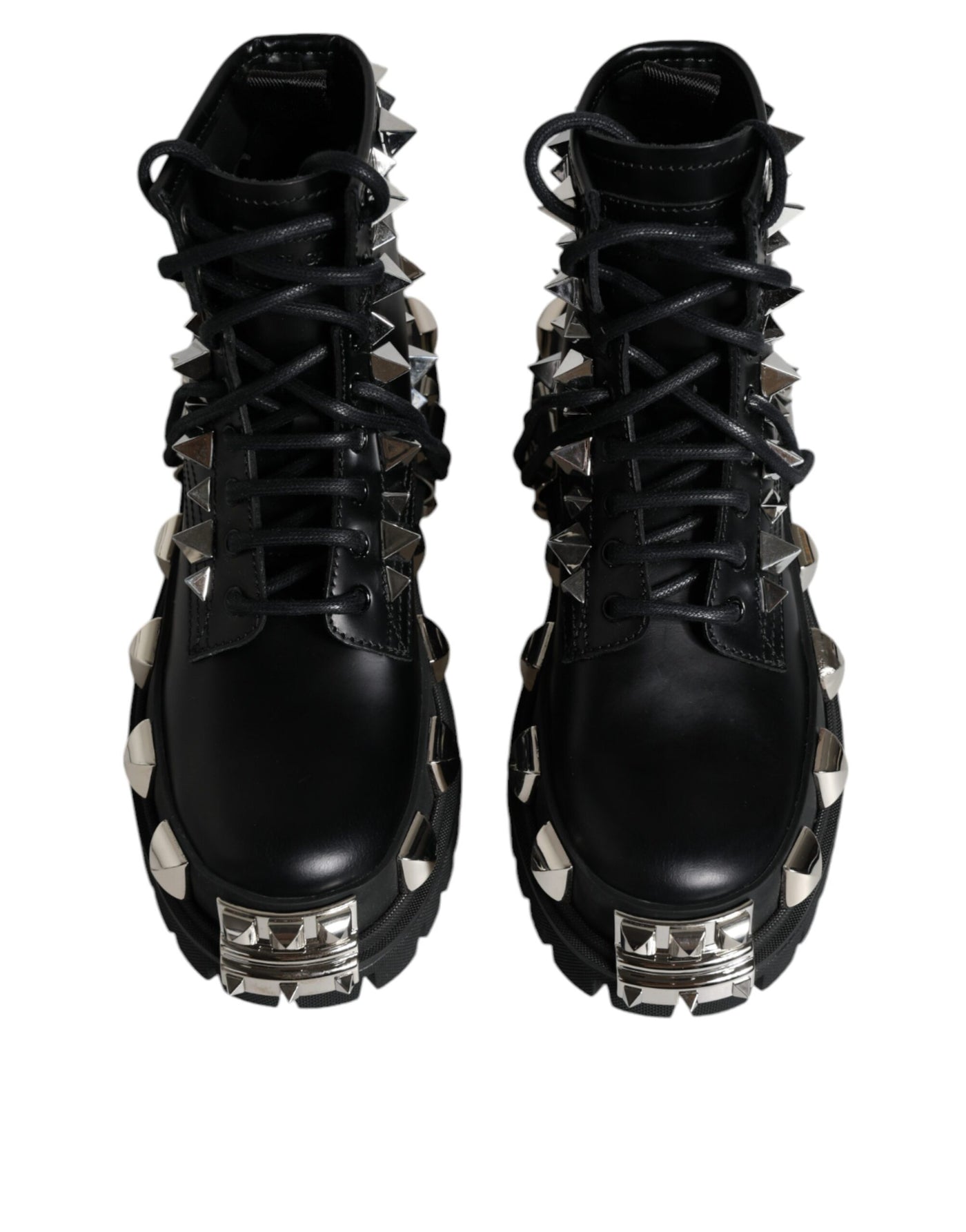 Chaussures de randonnée cloutées en cuir noir Dolce &amp; Gabbana