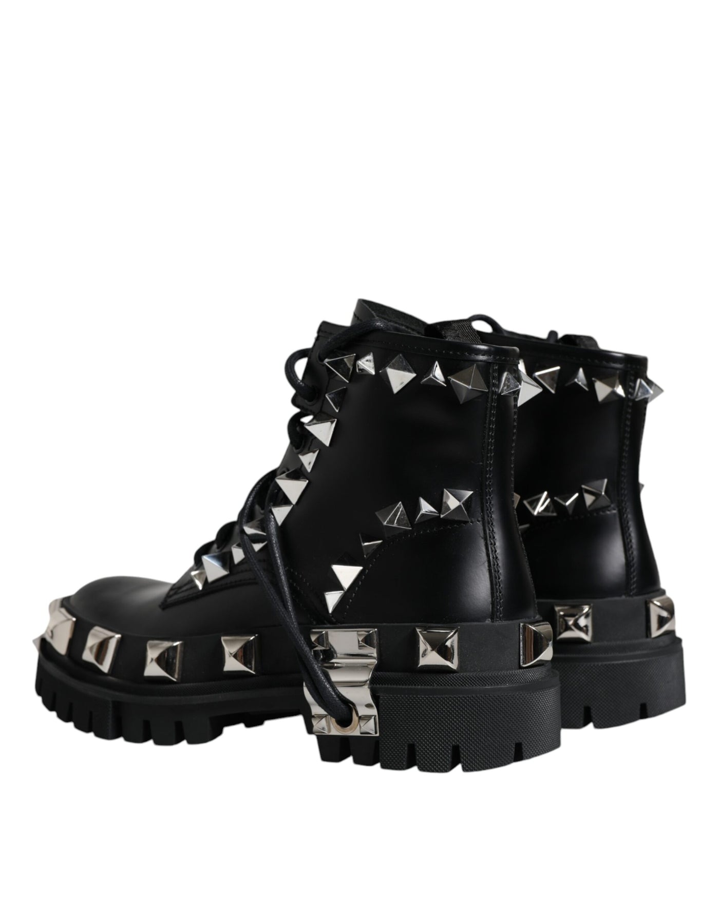 Chaussures de randonnée cloutées en cuir noir Dolce &amp; Gabbana