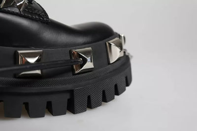 Chaussures de randonnée cloutées en cuir noir Dolce &amp; Gabbana