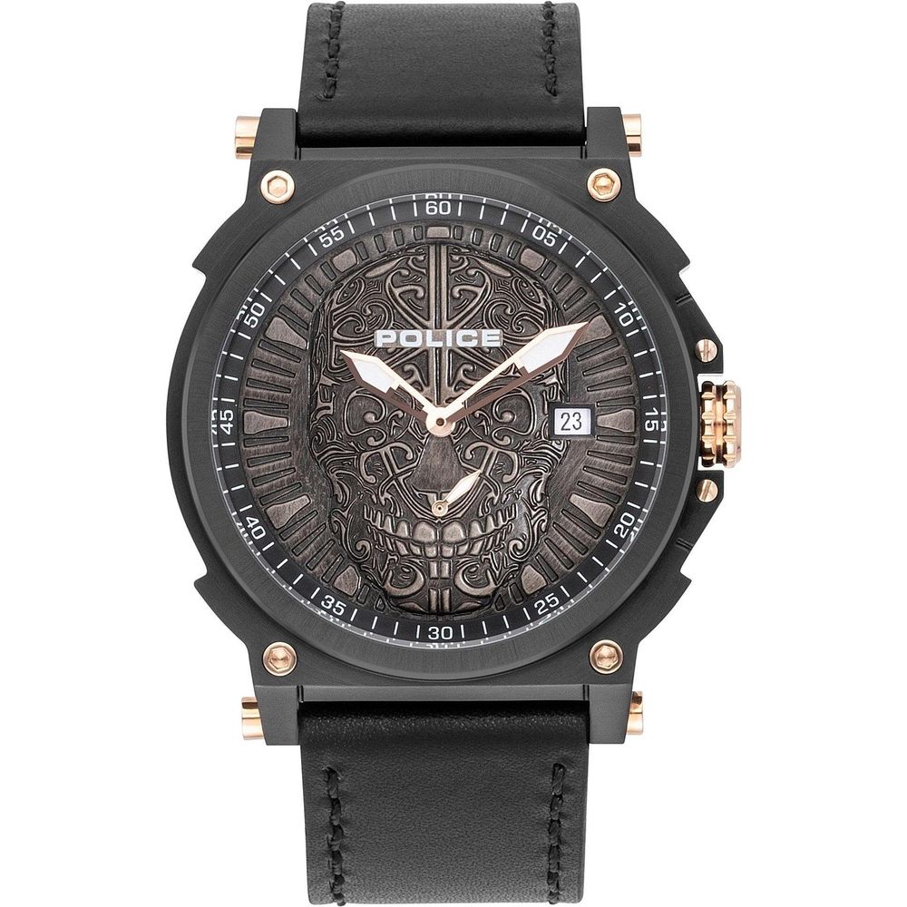 Montre Police en cuir gris