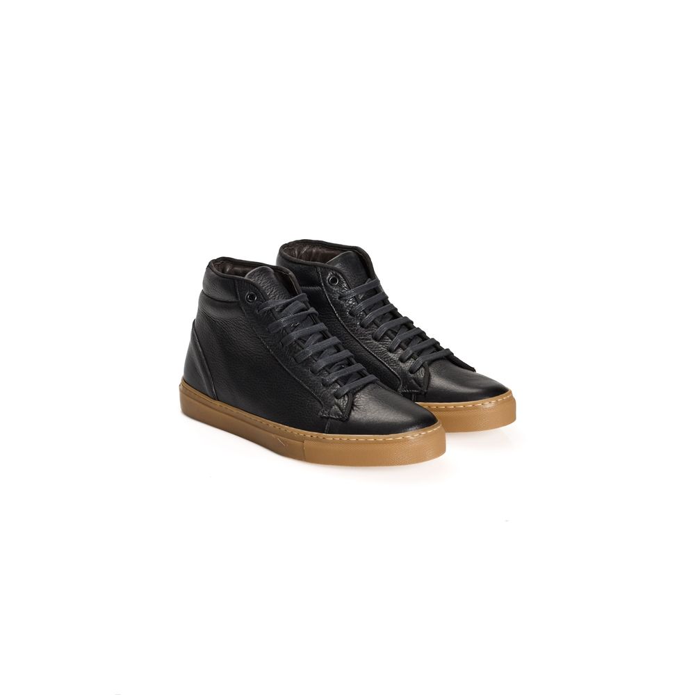 Roberto Pepe Luxe Zwarte Kalfsleren Heren Sneaker