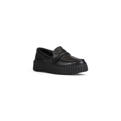 Clarks Black Leather Platform