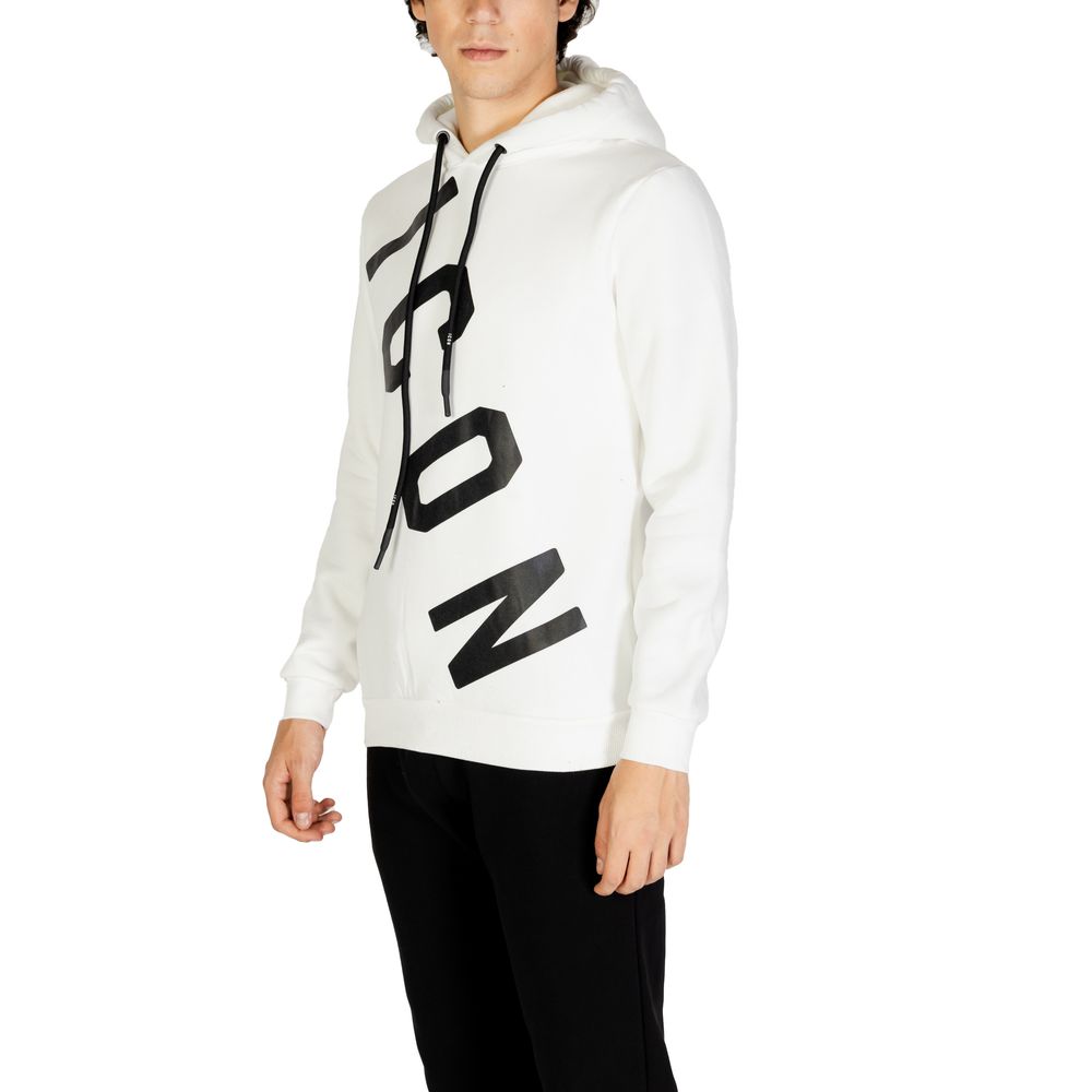 Sweat à capuche en coton blanc Icon