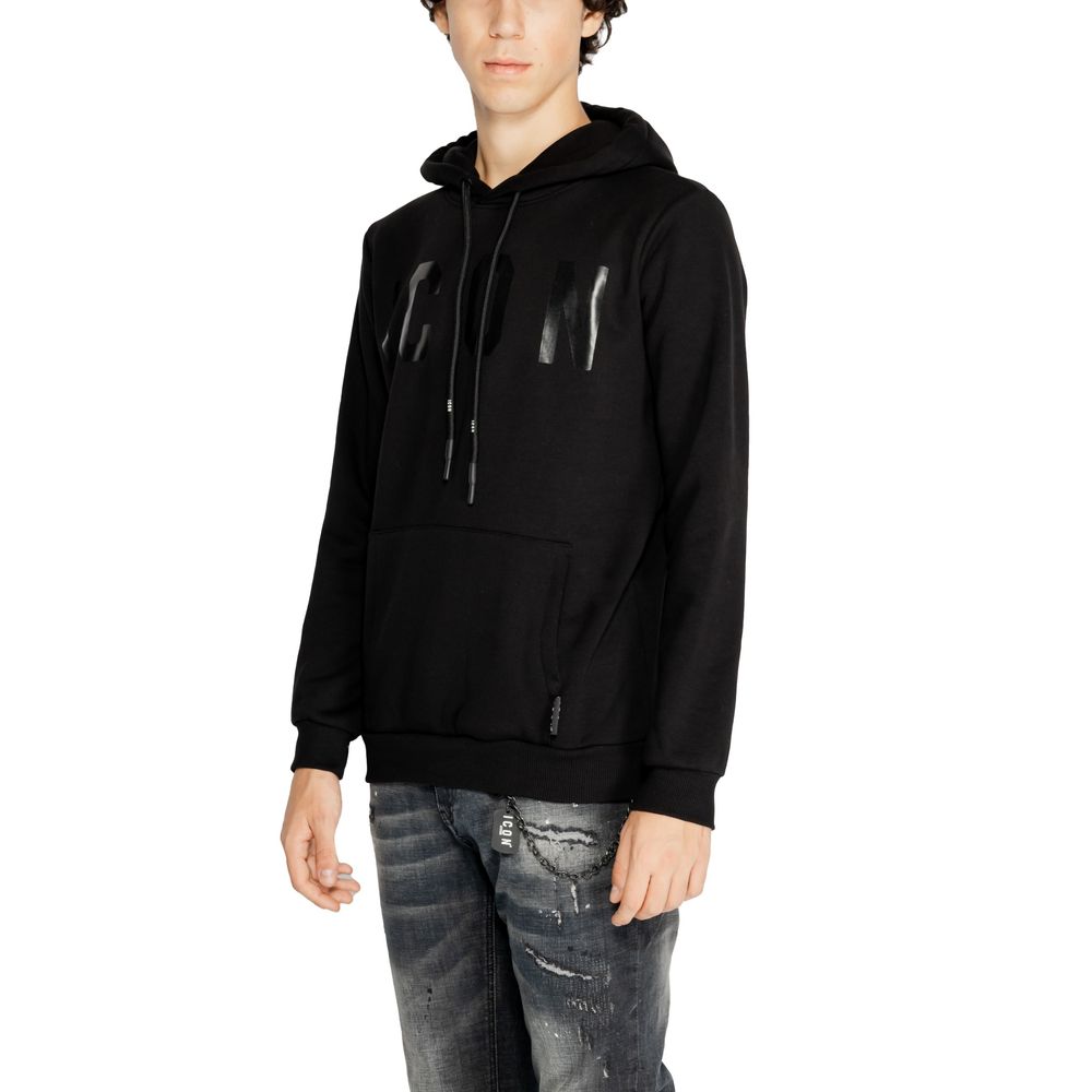 Sweat à capuche en coton noir Icon