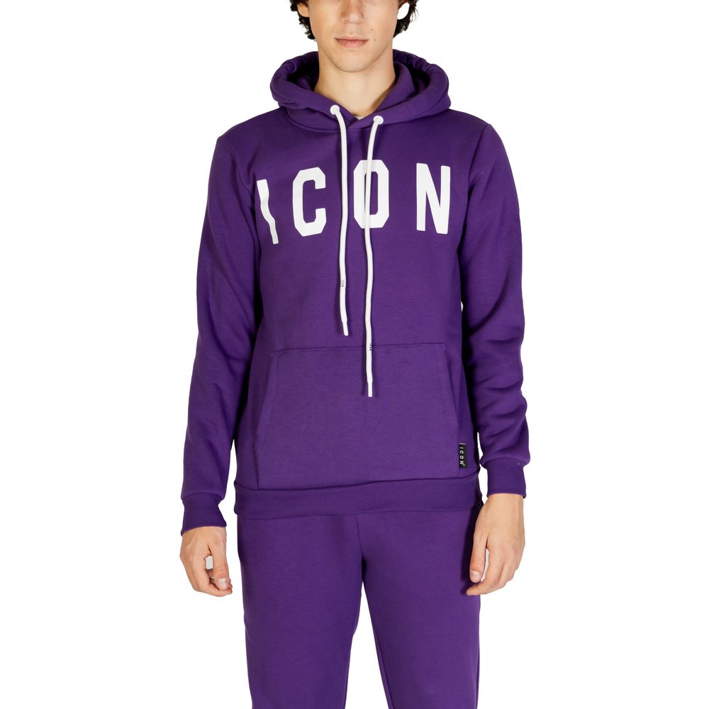 Sweat à capuche en coton violet Icon