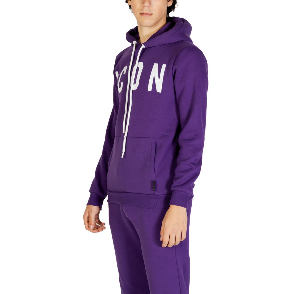 Sweat à capuche en coton violet Icon