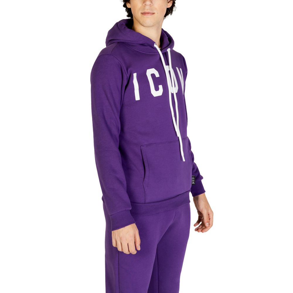 Sweat à capuche en coton violet Icon